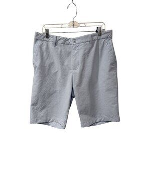 Adipure By Adidas Mens Light Gray Textured Golf Shorts Size 35 Flat Front